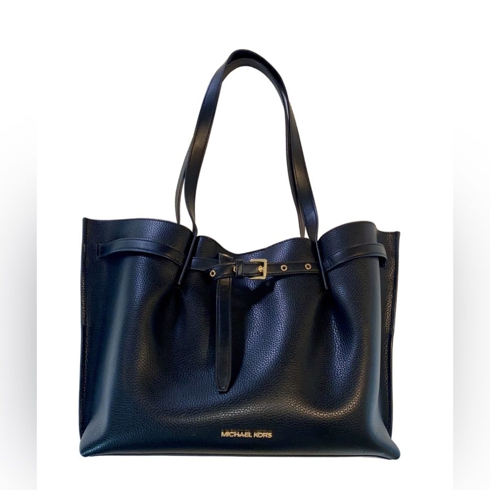 Michael Kors Black Vegan Leather Tote - Picture 2 of 15